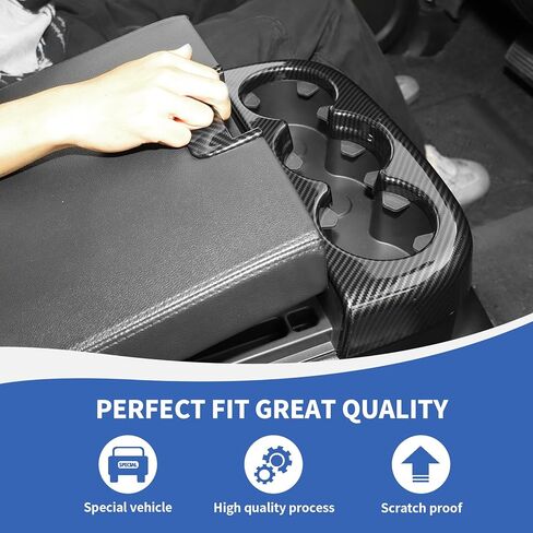 Center Console Front Cup Holder Panel Trim Cover Compatible with Chevy Silverado & GMC-Sierra 2007-2013, Carbon Fiber in Saudi Arabia
