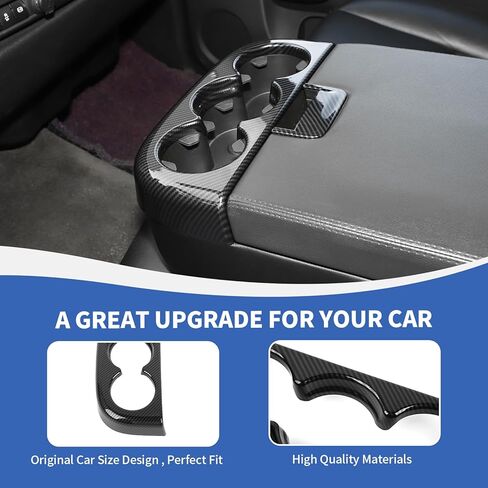Center Console Front Cup Holder Panel Trim Cover Compatible with Chevy Silverado & GMC-Sierra 2007-2013, Carbon Fiber in Saudi Arabia