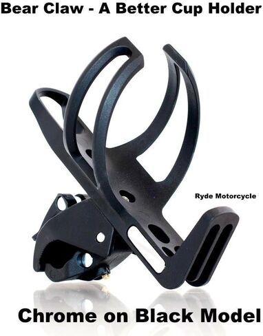 Can Am Spyder Passenger Grab Rail Mount - Not for Handlebars - Cup Holder - Dual Chrome Inserts on Satin Black Body - Easy On - Off Design Bear Claw #6214CAA in Saudi Arabia