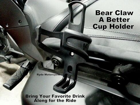 Can Am Spyder Passenger Grab Rail Mount - Not for Handlebars - Cup Holder - Dual Chrome Inserts on Satin Black Body - Easy On - Off Design Bear Claw #6214CAA in Saudi Arabia