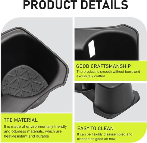 حامل أكواب، منظم حامل أكواب مركزي ثلاثي الأبعاد، بطانة حامل مشروبات مضادة للانزلاق ومضادة للصدمات، متوافق مع 2020-2024 RAV4 (أسود) in Kuwait