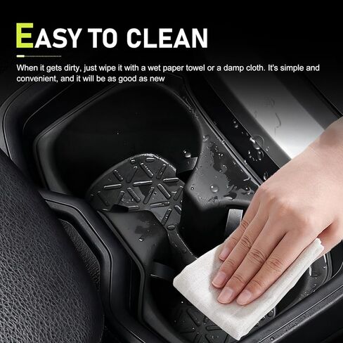 حامل أكواب، منظم حامل أكواب مركزي ثلاثي الأبعاد، بطانة حامل مشروبات مضادة للانزلاق ومضادة للصدمات، متوافق مع 2020-2024 RAV4 (أسود) in Kuwait