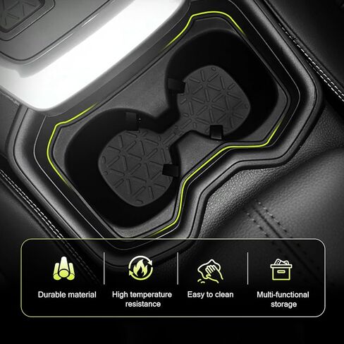 حامل أكواب، منظم حامل أكواب مركزي ثلاثي الأبعاد، بطانة حامل مشروبات مضادة للانزلاق ومضادة للصدمات، متوافق مع 2020-2024 RAV4 (أسود) in Kuwait