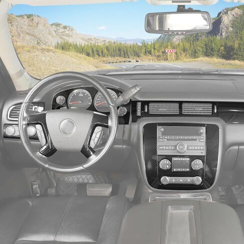 RT-TCZ Carbon Fiber Interior Trim Kit Cover Center Console Decoration Accessories for Chevy Avalanche/Suburban/Tahoe 2007-2013,for GMC Yukon/Sierra 2007-2013,12PCS in Saudi Arabia