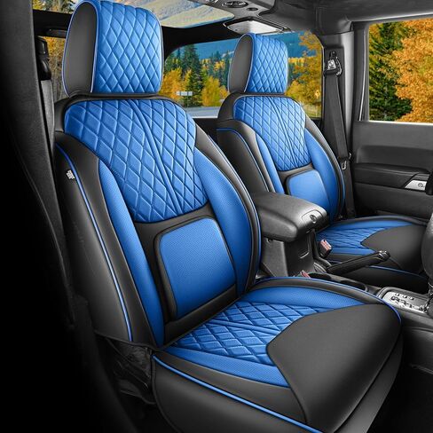 أغطية مقاعد مخصصة لسيارة Wrangler JK 2013-2017 ذات 4 أبواب، وسادة غطاء شاحنة صغيرة مع واقي مقعد مقاوم للماء من الجلد الصناعي (أسود رمادي، مجموعة كاملة) in Kuwait