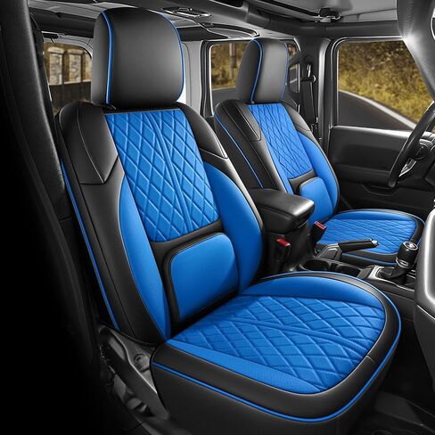 أغطية مقاعد مخصصة لسيارة Wrangler JK 2013-2017 ذات 4 أبواب، وسادة غطاء شاحنة صغيرة مع واقي مقعد مقاوم للماء من الجلد الصناعي (أسود رمادي، مجموعة كاملة) in Kuwait