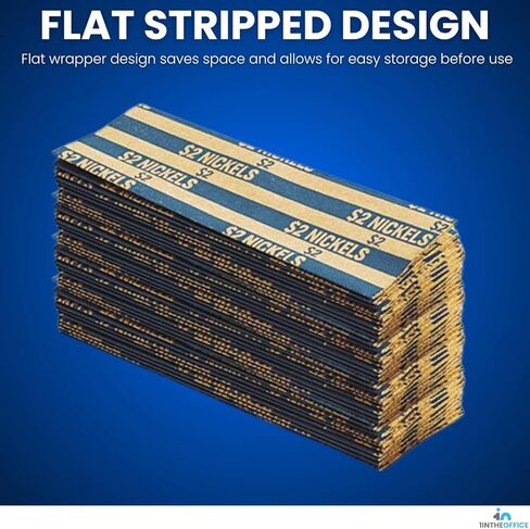 1InTheOffice Nickel Coin Wrappers, Paper Coin Roll Wrappers, Flat Tubular, 1000/Box in Saudi Arabia