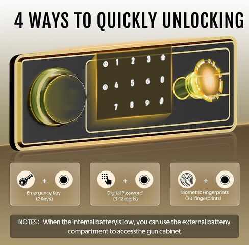 KAER 10-15 Biometric Gun Safe for Rifles and Pistols,Large Gun Cabinet with Removable Racks & Adjustable Shelf,Fingerprint Keypad Lock Rifle Safe for Home & Hunting(AR-15) in Kuwait