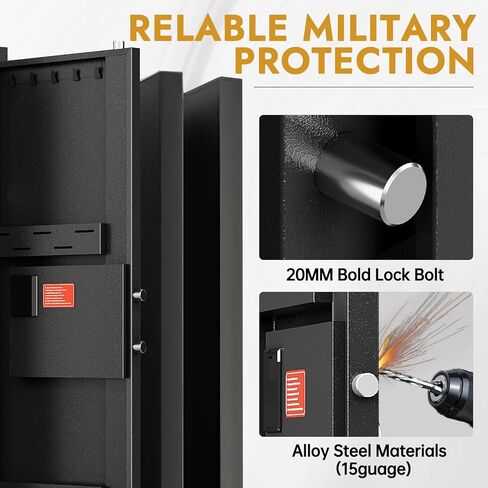 KAER 10-15 Biometric Gun Safe for Rifles and Pistols,Large Gun Cabinet with Removable Racks & Adjustable Shelf,Fingerprint Keypad Lock Rifle Safe for Home & Hunting(AR-15) in Kuwait