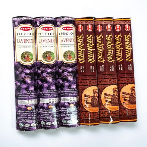 Sandalwood & Lavender from Hem Bundled with ANKCIENSE Incense Holder Bundle, Variety Pack of 120 Sticks. in Kuwait