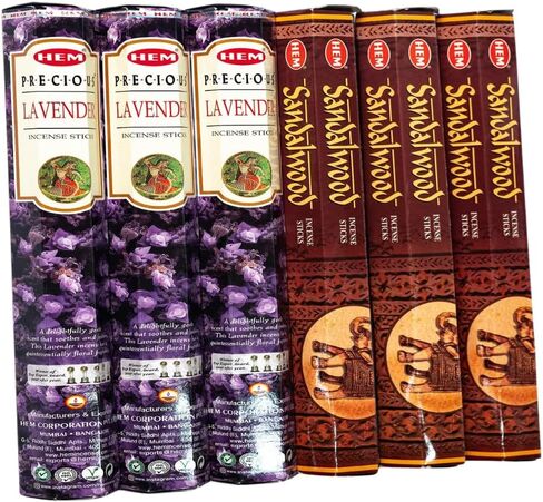 Sandalwood & Lavender from Hem Bundled with ANKCIENSE Incense Holder Bundle, Variety Pack of 120 Sticks. in Kuwait