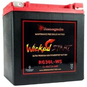2001 بطارية بديلة هارلي ULTRA CLASSIC ELECTRA GLIDE؛ بطارية RG30L-WS Wicked Start 600+ CCA؛ الجزء # BTX30L، B30L-B، CB30L-B، YIX30L، 66010-97A/66010-97B/66010-97C in Kuwait