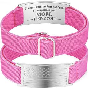 هدايا عيد الأم للأم والزوجة من الابنة، أساور منقوشة للنساء هدية عيد ميلاد عيد الأم من أجل مجوهرات تذكار قابلة للتعديل من الفولاذ المقاوم للصدأ للنساء in Kuwait