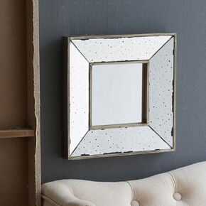 12" x 12" Distressed Silver Square Accent Mirror, Traditional Style Wall Mirror, for Living Room, Entryway, Office, Bedroom, Hallway in Saudi Arabia