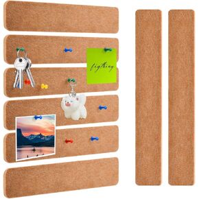 8 Pack Corkboard Strips for Walls, Felt Pin Board Bar Strips with 35 Push Pins, Self Adhesive Thick Cork Board Strip for Paste Notes, Photos, Schedules (Black) in Kuwait
