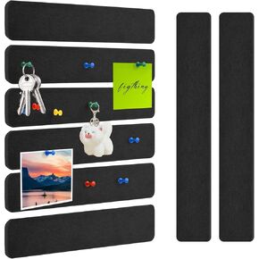8 Pack Corkboard Strips for Walls, Felt Pin Board Bar Strips with 35 Push Pins, Self Adhesive Thick Cork Board Strip for Paste Notes, Photos, Schedules (Black) in Kuwait