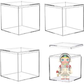 صندوق أكريليك شفاف، علبة عرض مكعبة مربعة من الأكريليك، حاوية صندوقية متعددة الأغراض، صناديق أكريليك مع أغطية للهدايا وحفلات الزفاف وحفلات عيد الحب وحبوب الحلوى وصندوق تخزين المجوهرات الصغيرة in Kuwait