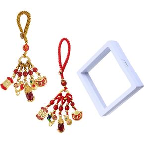 2Pcs New Year Lucky Enamel Alloy Keychain Fashionable Vibrant Colors Chinese Style Design for Car Keychain in Kuwait
