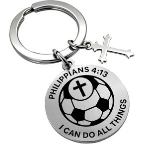 هدية عيد الفصح المسيحية لعشاق الرياضة، سلسلة مفاتيح فيلبي 4:13، يمكنني أن أفعل كل الأشياء الإيمان كيرينغ in Kuwait