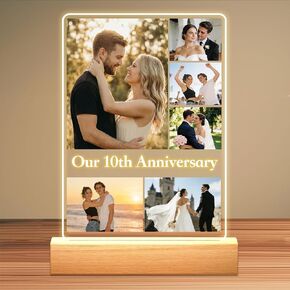 إطارات صور شخصية مع صورة، إطار صور مخصص مع ضوء ليلي، هدايا صور صديقة مخصصة، هدية مثالية للأزواج في الذكرى السنوية لعيد ميلاد الأم والأب لها in Kuwait