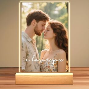 إطارات صور شخصية مع صورة، إطار صور مخصص مع ضوء ليلي، هدايا صور صديقة مخصصة، هدية مثالية للأزواج في الذكرى السنوية لعيد ميلاد الأم والأب لها in Kuwait