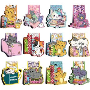 Cat Bookmark, 12 Pcs Cute Magnetic Bookmarks, Valentine's Day Tiny Gifts for Friends Galentines and Coworkers in Kuwait