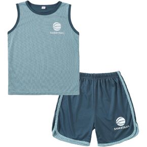 Boys Clothes 2 Piece Summer Outfits Basketball Athletic Mesh Tank Top & Shorts for Kids 8-12 Years in Kuwait