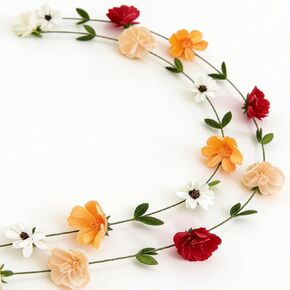 Paper Flower Garlands, Handmade Colorful Crepe Floral Garland for Backdrop, Hanging Paper Flowers Decorations for Wall, Boho Farmhouse Floral Vine Decor for Home Entrance Living Room Bedroom in Saudi Arabia