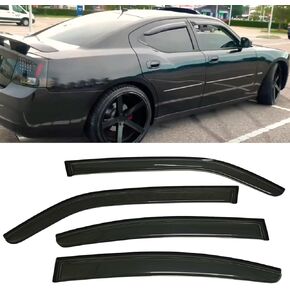 Smoke Tinted Window Visors Vent Sun Shade Rain Wind Guards Compatible with Dodge Charger 2006-2010 in Kuwait