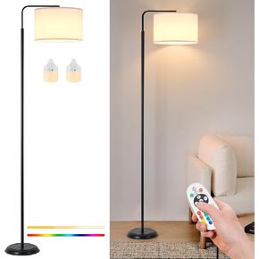 2-Light Cordless Floor Lamp, Weighted Base Ultra Stable, Dual-Bulb 2X Brighter, 3 Color Temperatures Dimmable with RGB Remote, Cordless Standing Lamp for Bedroom Living Room Office Porch in Saudi Arabia