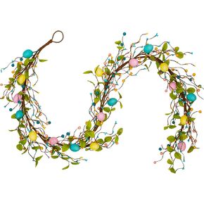 إكليل بيض عيد الفصح بطول 6 أقدام لتزيين عيد الفصح وهدايا إكليل زهور الربيع وديكور المنزل وحفلات طاولة النافذة الجدارية in Kuwait