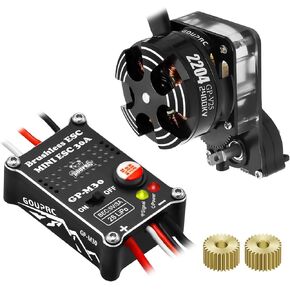 محرك خارجي بدون فرشاة GOUPRC 2204 2400KV مع ناقل حركة و30A Esc بدون فرشاة لشاحنة سيارة SCX24 RC المحورية 1/24 RC in Kuwait