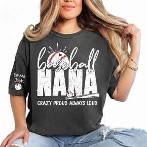 Personalized Baseball Nana Shirt, Custom Name Baseball Tee for Grandma, Funny Game Day Graphic Shirt, Proud Nana Gift, Custom Baseball Mom Shirt in Kuwait