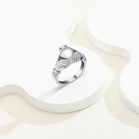 Heart Urn Rings for Ashes for Women Crown Promise Cremation Ring Hold Loved Ones Ashes Keepsake Memorial Jewelry Cremation Jewelry Ashes Locket Holding Love in Hand in Saudi Arabia