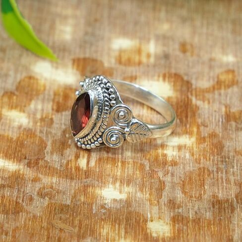 Natural Red Garnet Marquise Cut Faceted Gemstone Handmade Bezel Set 925 Sterling Silver Women’s Statement Ring in Saudi Arabia