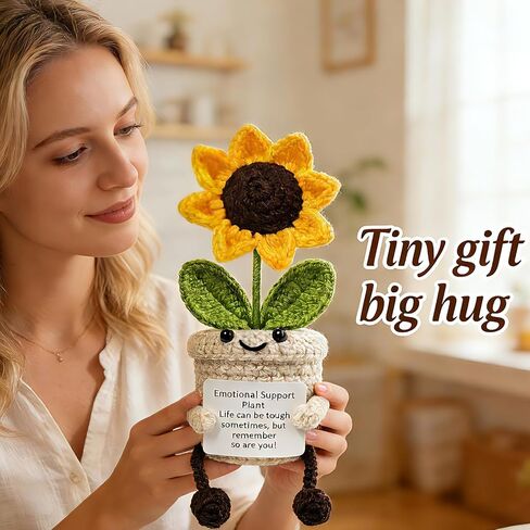 Emotional Support Plush Plant Crochet Sunflower Get Well Gifts for Women Mothers Day Mom Gifts for Mom from Daughter Son in Kuwait