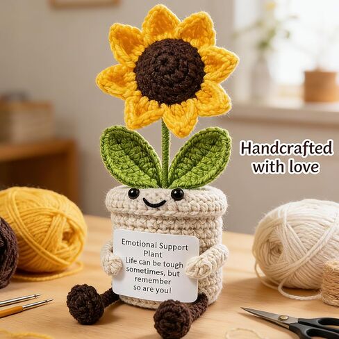 Emotional Support Plush Plant Crochet Sunflower Get Well Gifts for Women Mothers Day Mom Gifts for Mom from Daughter Son in Kuwait