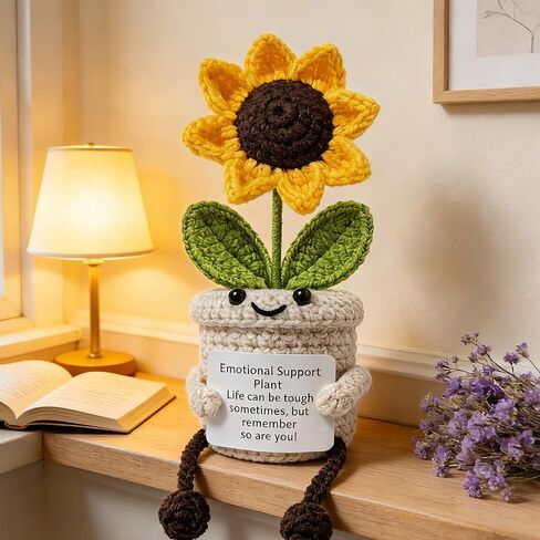 Emotional Support Plush Plant Crochet Sunflower Get Well Gifts for Women Mothers Day Mom Gifts for Mom from Daughter Son in Kuwait