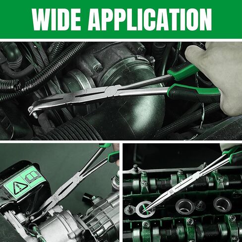 SK 2-Piece Double Compound Long Reach Pliers Set, 13-Inch Straight Long Nose Pliers, 45° Bent Nose, with Comfort Grips, Premium CR-V Steel Construction in Kuwait