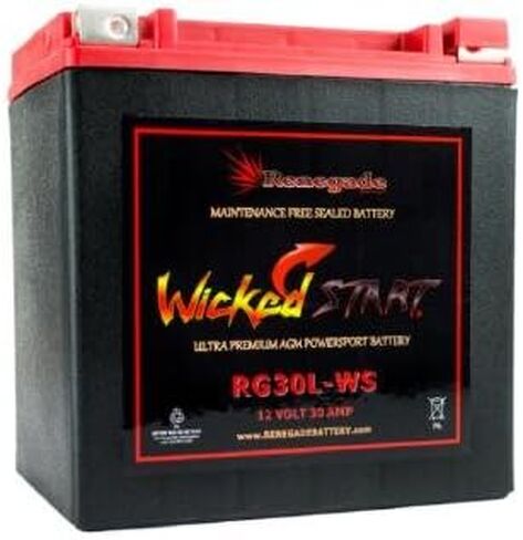 2001 بطارية بديلة هارلي ULTRA CLASSIC ELECTRA GLIDE؛ بطارية RG30L-WS Wicked Start 600+ CCA؛ الجزء # BTX30L، B30L-B، CB30L-B، YIX30L، 66010-97A/66010-97B/66010-97C in Kuwait