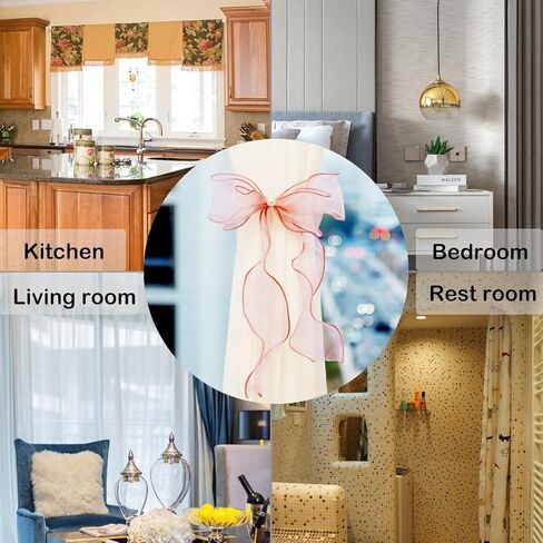 Elegant Bow Curtain Tiebacks, 6-Pack Satin Ribbon with Clip for Sheer Curtains, Decorative Butterfly Knot Window Holders, No-Tie Convenience & Easy Storage, Luxury Lace Trim Design in Kuwait