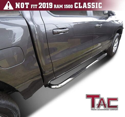 TAC Side Steps Compatible with 2019-2026 RAM 1500 Crew Cab (Exclude 2019-2024 RAM 1500 Classic) Truck Pickup 3" Stainless Steel Side Nerf Bars Step Rails Running Boards Off Road Accessories 2Pcs in Saudi Arabia
