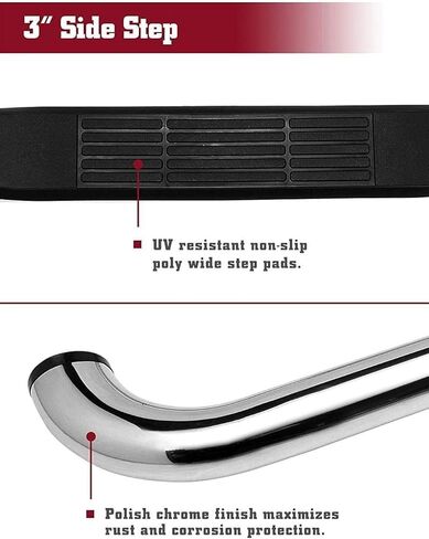 TAC Side Steps Compatible with 2019-2026 RAM 1500 Crew Cab (Exclude 2019-2024 RAM 1500 Classic) Truck Pickup 3" Stainless Steel Side Nerf Bars Step Rails Running Boards Off Road Accessories 2Pcs in Saudi Arabia
