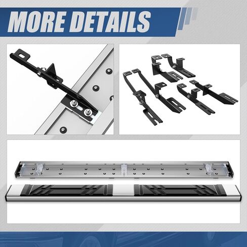 Auto Dynasty Running Boards Compatible with 2014-2023 Jeep Cherokee, Stainless Steel Side Step Rail Nerf Bars, 6.5" x 69" Step Bars, Polished Chrome in Saudi Arabia