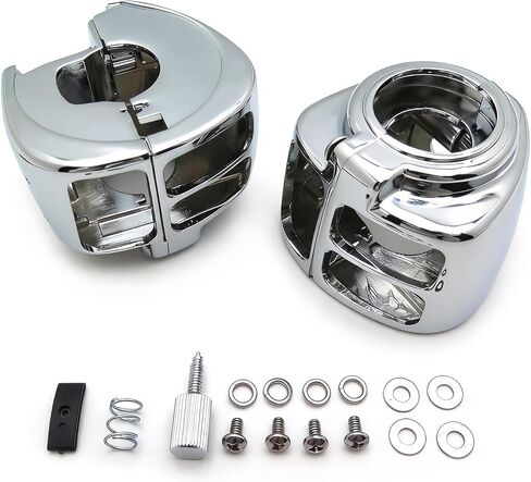 Silver Switch Housings Cover Compatible with Harley Davidson Dyna Sportsters Softail V-Rod Touring 2009-2013 in Saudi Arabia