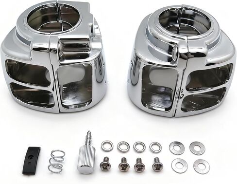 Silver Switch Housings Cover Compatible with Harley Davidson Dyna Sportsters Softail V-Rod Touring 2009-2013 in Saudi Arabia