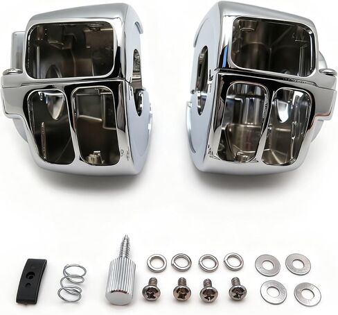 Silver Switch Housings Cover Compatible with Harley Davidson Dyna Sportsters Softail V-Rod Touring 2009-2013 in Saudi Arabia
