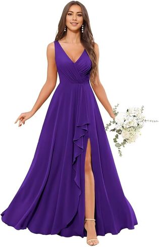 Bridesmaid Gown with Pockets for Wedding Back Lace-up V-Neck A-Line Wedding Guest Dress for Women in Saudi Arabia