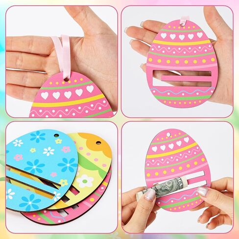 Easter Money Holder Cards Set of 6 Easter Eggs Bunnies Money Holder Cards for Easter Basket Tag Gift Card Money Gifts Easter Decor Ideas in Kuwait