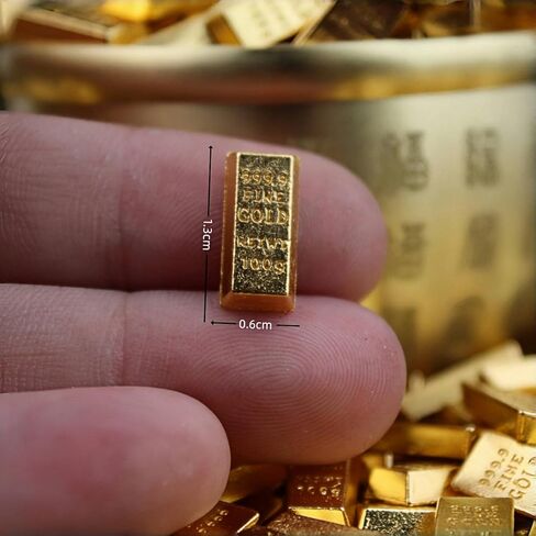 وعاء نقود Feng Shui - سطل ماء نحاسي صغير مقاس 2 × 2 × 3 بوصة مع 160 طوبة ذهبية، وعاء ثروة بلمسة نهائية عتيقة 300 جرام للمكتب والديكور المنزلي in Saudi Arabia